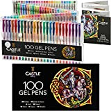 Castle Art Supplies Set di 100 Penne Gel Colorate per Adulti | In Cofanetto | Disegni, Album, Diari | Fantastici ...