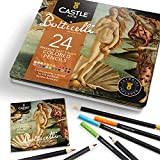 Castle Arts, set di 24 matite colorate Ispirato da Botticelli. Colorazione perfetta, schizzi, set matite da disegno