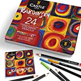 Castle Arts, set di 24 matite colorate Ispirato da Kandinsky. Colorazione perfetta, schizzi, set matite da disegno