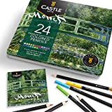 Castle Arts, set di 24 matite colorate Ispirato da Monet. Colorazione perfetta, schizzi, set matite da disegno