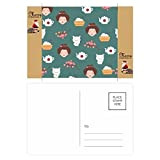 Cat Sakura Rice Teiera con Babbo Natale giapponese, cartolina di ringraziamento, 20 pezzi