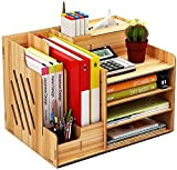 Catekro Portapenne da scrivania ad alta capacità Portapenne / Libreria in legno, 39x29x28 cm (Legno di ciliegio)