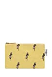 Cath Kidston Astuccio porta matite con cerniera, motivo ape e cuore, in tela cerata gialla, Giallo, Classico