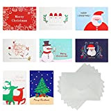 CattleyaHQ Cartoline di Natale 8 Pezzi ,Buon Natale Biglietti d'auguri con Buste,Regalo Natale Cartoline, Cartolina di carta per il saluto ...