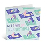 Central 23 - Biglietto di auguri di compleanno con scritta "Get Down", per donne e mogli, fidanzate, perfetto per yogi, ...