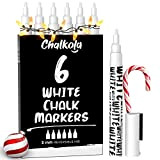 Chalkola White Chalk Pens - White Dry Erase Liquid Chalk Pens for Chalkboard, Blackboard, Window, Bistro, Car Glass, Board, Signs ...