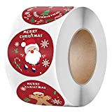 Christmas Labels Christmas Stickers, 500 etichette adesive decorative per buste, buste, sacchetti per imballaggio, biglietti di auguri, regali