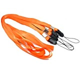 CKB Ltd 100 x Orange Naranja Laccetto Portabadge Laccio da collo Laccetti Multiuso per PortaBadge Cellulare Lanyard Neck Strap For ...