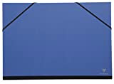 Clairefontaine 144702C - Cartella portadisegni con chiusura con elastico 37x52 cm, rivestimento carta Maya blu