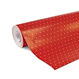 Clairefontaine 201402C Alliance Rotolo di carta da imballaggio, Rosso/ Punti bianchi, 50 x 0.7 m