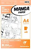 Clairefontaine 94044C - Pochette Manga multi-tecnica 40 fogli di carta da disegno Layout 21x29.7 cm 200 g bianca