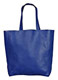 Clairefontaine Les Coquettes Shopping Bag, Leather, 28.5x13.5x34cm, Blue Tote da viaggio, 34 cm, Blu (Blue)