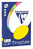 Clairefontaine Trophée – Mini Resma di carta, 100 fogli, formato A4, 21 x 29.7 cm A4, 21 x 29.7 cm Giallo fluo