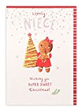 Clintons: Niece Gingerbread Girl And Tree Christmas Card
