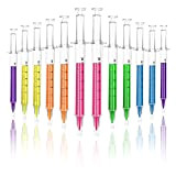 cobee Evidenziatori a siringa, 12 penne a sfera con siringa fluorescente, con aghi fluorescenti, siringa fluorescente, con 6 colori per ...