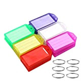 Coideal,Confezione da 60 targhette per chiavi in plastica resistente con anello spaccato e etichetta con linguetta, colore per finestra, per ...