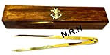 Compasso nautico strumento divisore in ottone massiccio con scatola di ancoraggio in legno