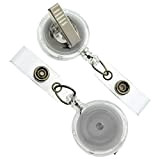 Confezione bulk – Premium badge Reels with Alligator Swivel clip on Back by Specialist ID 25 Pack Translucent Clear