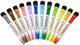 Confezione da 12 pennarelli magnetici colorati a secco per lavagna bianca con punte per gomma, ideali per scuola, ufficio o ...
