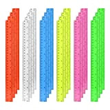 Confezione da 24 righelli in plastica da 30 cm, colorati e trasparenti, con pollici e metrici per bambini, scuola, studenti, ...