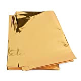 Confezione da 25 fogli di carta metallizzata, foglia d’oro, carta dorata lucente per lavori manuali, da incollare su diversi oggetti, ...