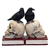 Cool Raven and Skull - Fermalibri gotici per la casa, per mensole, interni, biblioteca