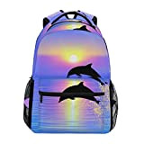 COOSUN Delfini che saltano Casual Daypack sacchetto di scuola dello zaino di viaggio Jumping Dolphins2