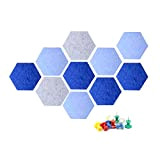 Coriver 10 Pcs Hexagon Felt Cork Board, Bulletin Board Piastrelle fai-da-te Pannelli autoadesivi Pin con 50 Push Pins per Office ...