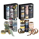 Craft Sensations - Nastro adesivo decorativo per scrapbooking artigianato e giornali - 2 scatole con 24 diversi Washi - fai ...