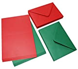 Craft UK 2039 - Biglietto di Natale con busta, 15 x 18 cm, colore: Rosso/Verde (confezione da 40)