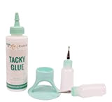 Craftelier - Set Scrapbooking | Tacky Glue 120 ml + supporto per colla colore bianco + 2 bottiglie con applicatore ...