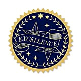 CRASPIRE 100PCS Sigilli in Lamina d'oro in Rilievo Certificato autoadesivi per medaglie, Adesivi per la Decorazione della medaglia, Certificazione (eccellenza)