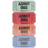 Creative Expressions - Rotolo di 2.000 Biglietti Admit One, Colori Assortiti (Rosso/Blu/Arancione/Verde)