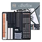 CRETACOLOR Set da disegno di alta qualità "Black & White Box" | Set da 25 pezzi | in robusta custodia ...