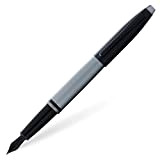 Cross Calais - Penna stilografica (pennino F, cartuccia d'inchiostro nera e confezione regalo, colore: Grigio opaco