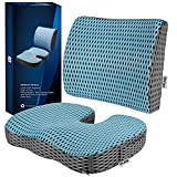 Cuscino ortopedico per sedia ufficio | Cuscino per sedia Memory Foam | Cuscino Seduta e supporto lombare | Set da ...