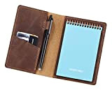 Custodia in pelle per quaderno da 3,5 x 5,5 cm, con passante per penna, custodia in pelle, compatibile con notebook ...