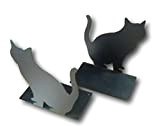 Cute Black Cat Kitty mini fermalibri in metallo fermalibri supporti per libri film DVD Video Games 10 x 11 cm (1 coppia)