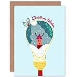 Cute Light Bulb Christmas Card Carina Luce Cristo