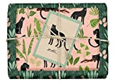 dabelino® - Set di carta da regalo vegana "Panther/tropical": 4 fogli + 1 biglietto di auguri (regalo vegano, set regalo ...