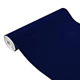 DecoMeister pellicole adesive effetto velluto pellicola decorative decorazioni i autoadesiva per mobili 45x100 cm Velluto navy - blu