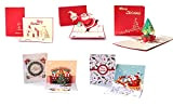 DEESOSPRO® 5 Pezzi di Cartoline di Natale, Biglietto di Auguri pop-up 3D per Natale, Busta Inclusa, Babbo Natale, Albero di ...
