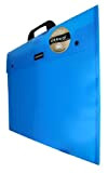 Dekko - Cartella portadocumenti rinforzata con maniglia di trasporto, formato A3, colore: Blu