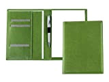 DELMON VARONE - Cartella portadocumenti con blocco note DIN A5 (50 fogli) in ecopelle vegana, verde, organizzatore per conferenze con ...