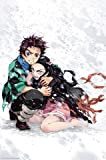 Demon Slayer - Poster Tanjiro & Nezuko Snow - Manga Anime, dimensioni 61 x 91,5 cm + 2 listelli per ...