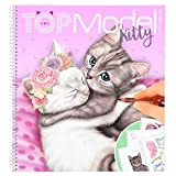 Depesche TOPModel 12282-Libro incollare, 92 pagine per creare simpatici gatti, quaderno da colorare con foglio di adesivi e rilegatura a ...