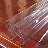 DGSFES Tovaglia Trasparente Impermeabile 1.5mm Plastica PVC Protezione per Tavolo in Vetro Morbido Tovaglia Lavabile Impermeabile per Sala da Pranzo ...