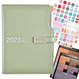 Diario accademico 2023 formato A5 giorno per pagina, agenda agenda agenda con portapenne e penna, carta spessa di alta qualità, ...