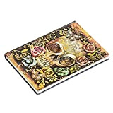 Diario in pelle con teschio - Quaderno 3D con teschio con copertina rigida | Antico libro da disegno A5 con ...