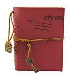 Diario string chiave retro vintage Classic Leather Bound notebook prugna Red